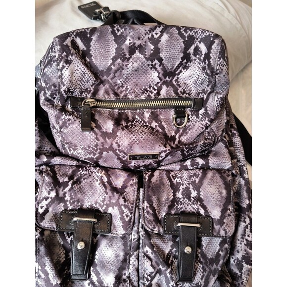 Tumi Nylon Backpack Python Print Travel Bag Black/Gray main image 6